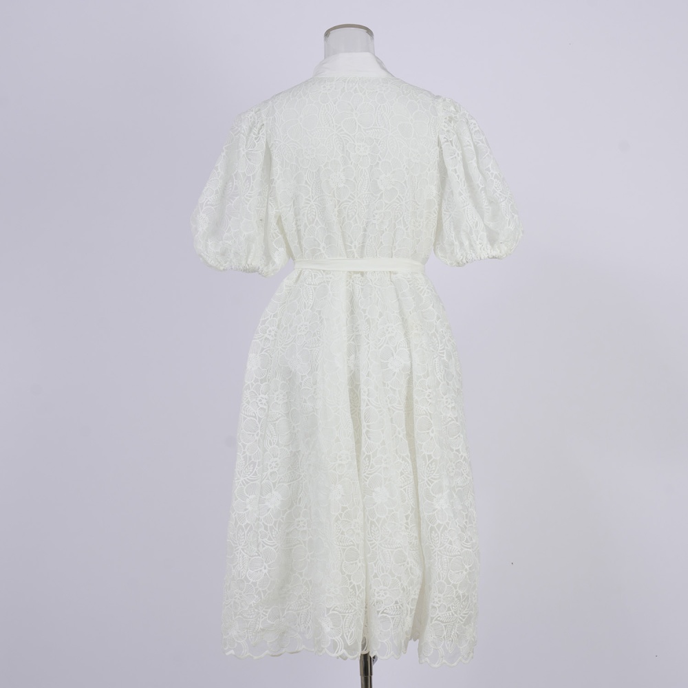 Embroidery waistband temperament dress for women