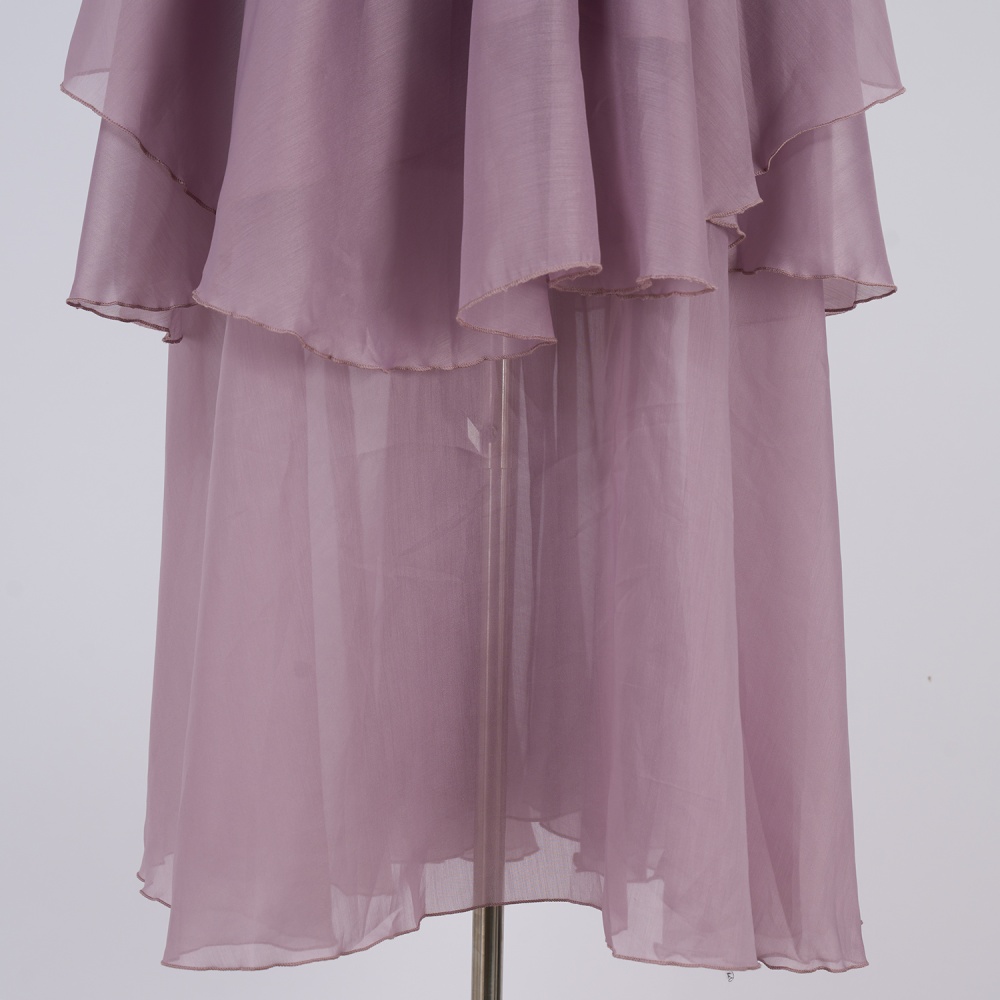 Halter elegant long dress lotus leaf edges dress