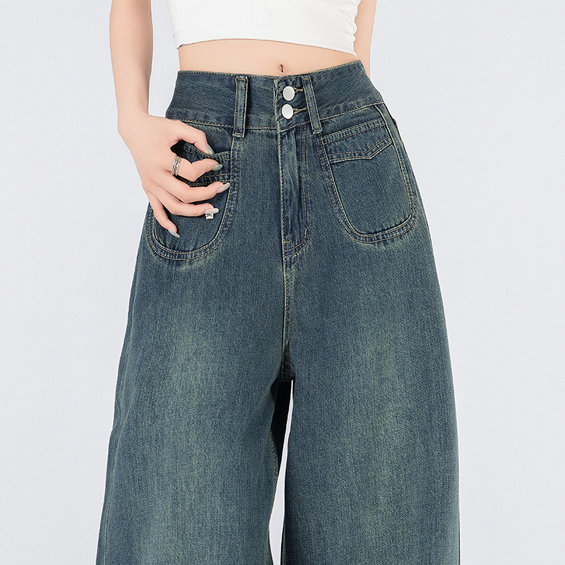 Drape long pants all-match wide leg pants for women
