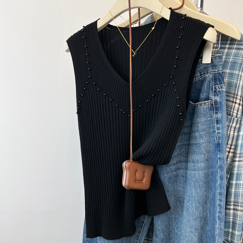Summer knitted vest sling ice silk business suit