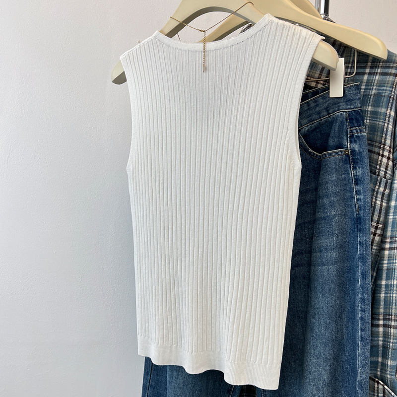 Summer knitted vest sling ice silk business suit