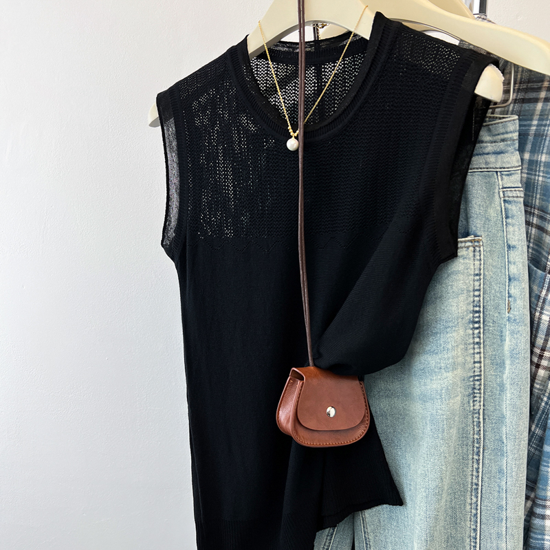 Summer all-match lace vest sling knitted tops for women