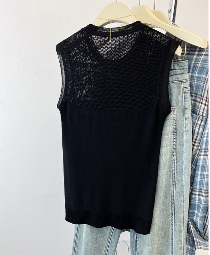 Summer all-match lace vest sling knitted tops for women