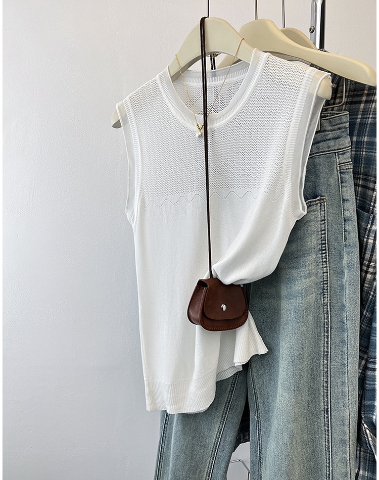 Summer all-match lace vest sling knitted tops for women