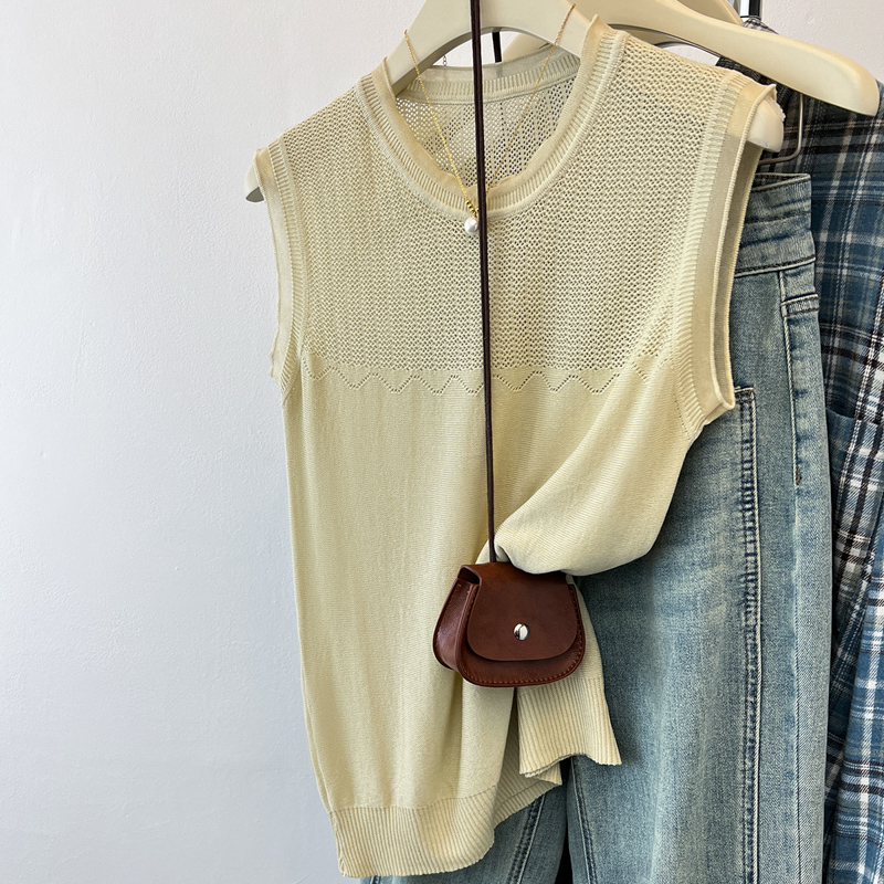 Summer all-match lace vest sling knitted tops for women