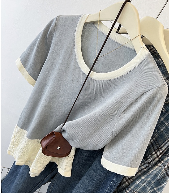 Summer chanelstyle T-shirt ice silk tops for women