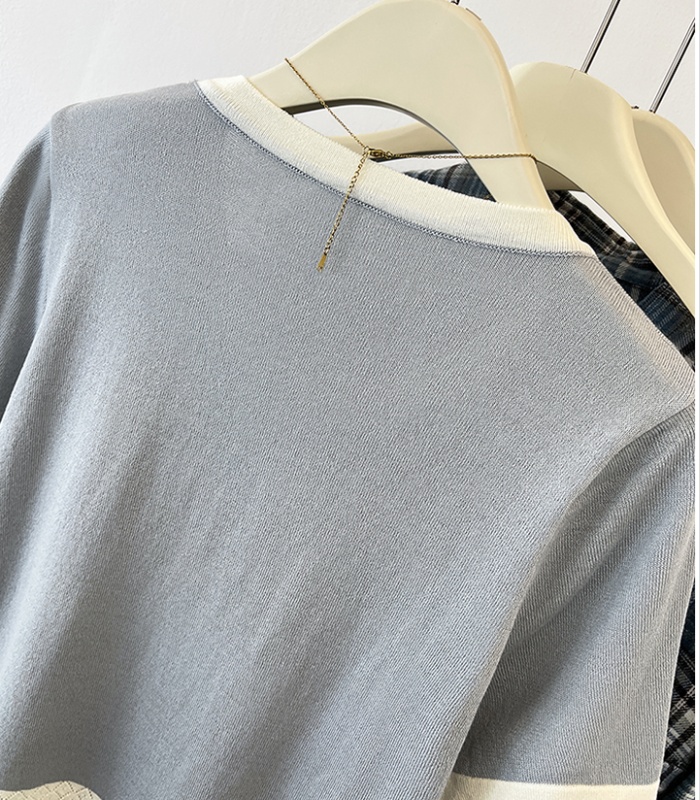 Summer chanelstyle T-shirt ice silk tops for women