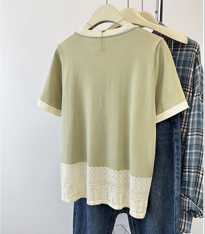 Summer chanelstyle T-shirt ice silk tops for women