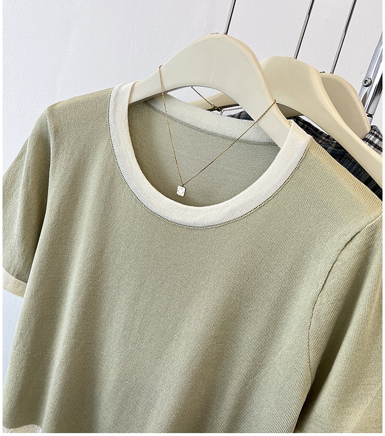 Summer chanelstyle T-shirt ice silk tops for women