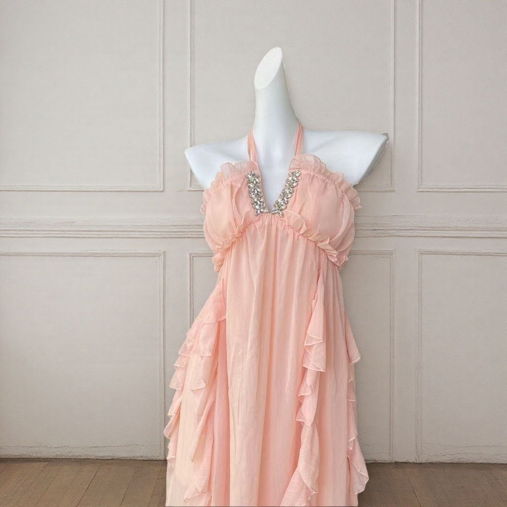 V-neck halter France style dress
