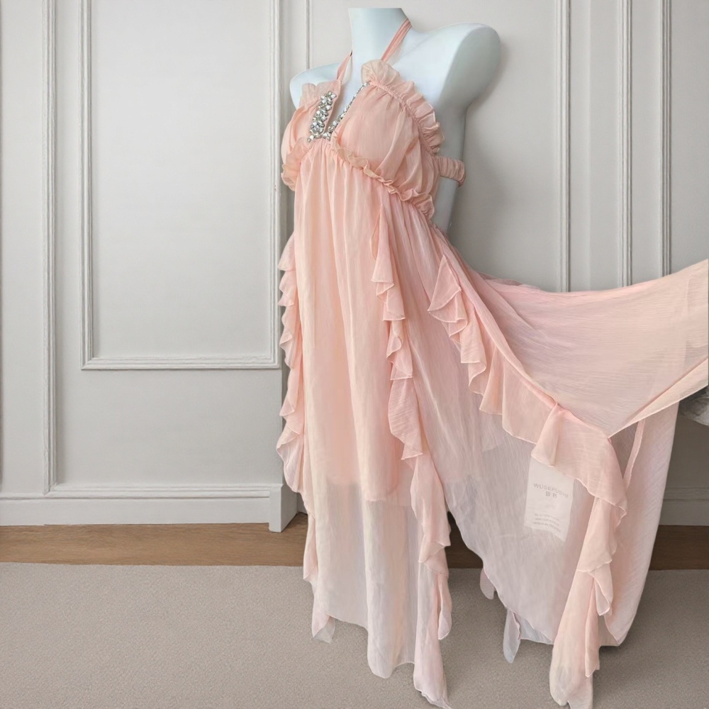 V-neck halter France style dress