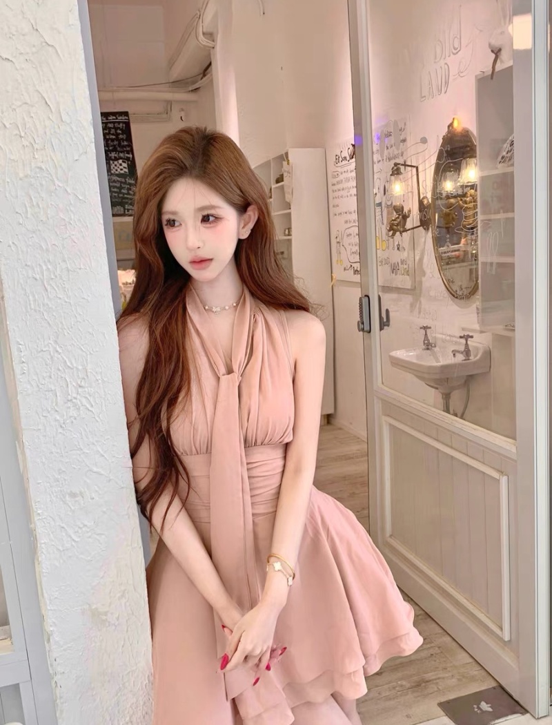 Temperament frenum T-back summer heart dress for women