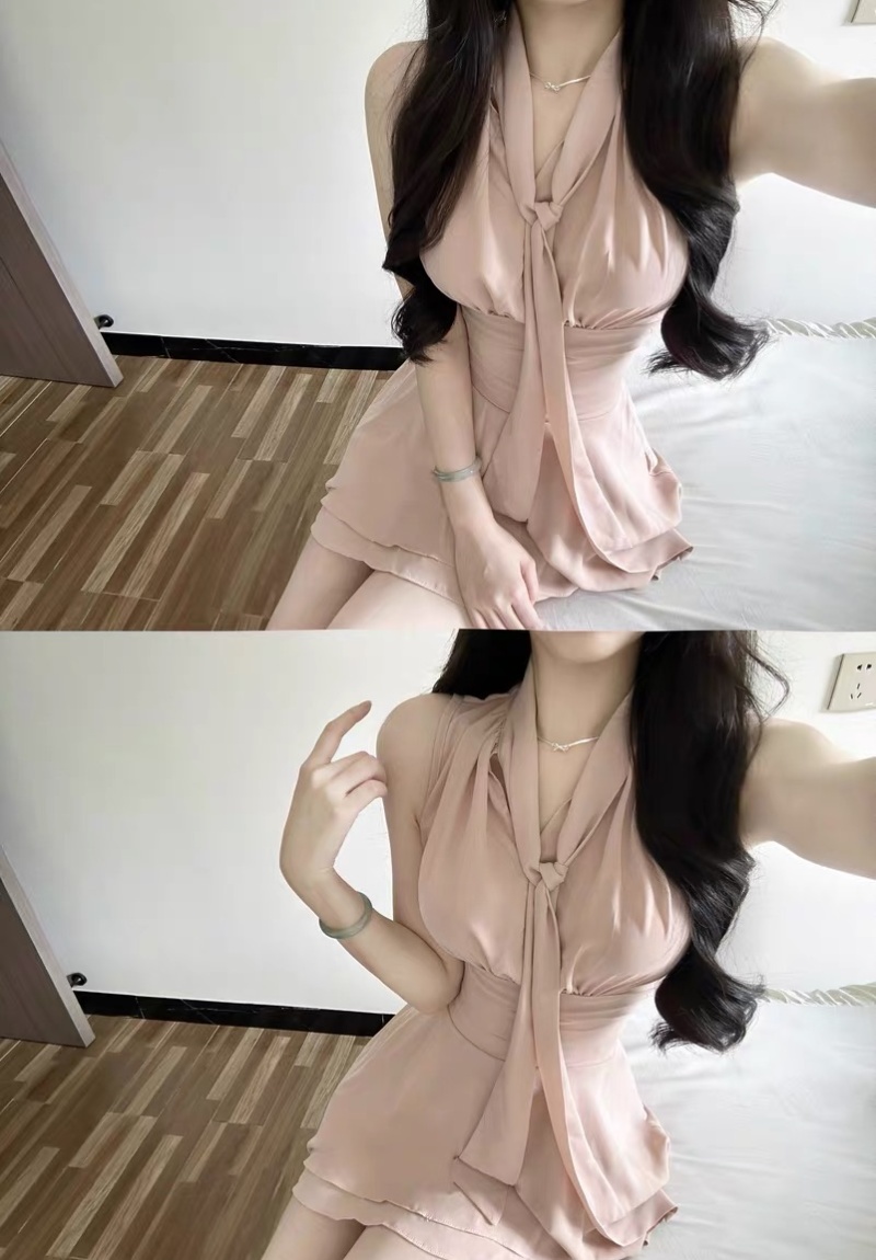 Temperament frenum T-back summer heart dress for women