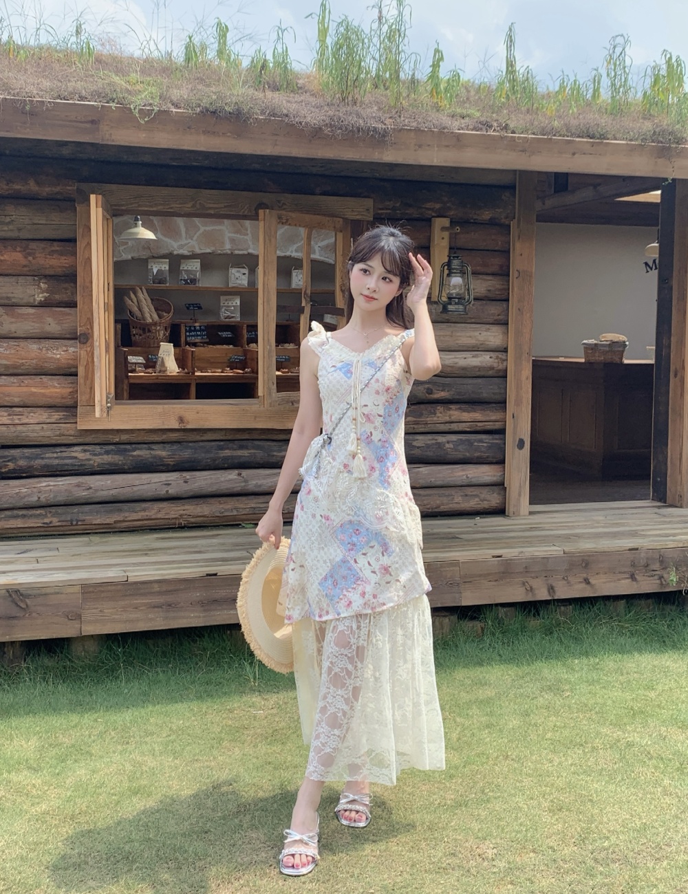 Tender summer slim floral irregular dress