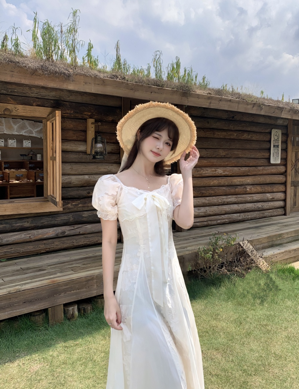 France style enticement summer white retro dress