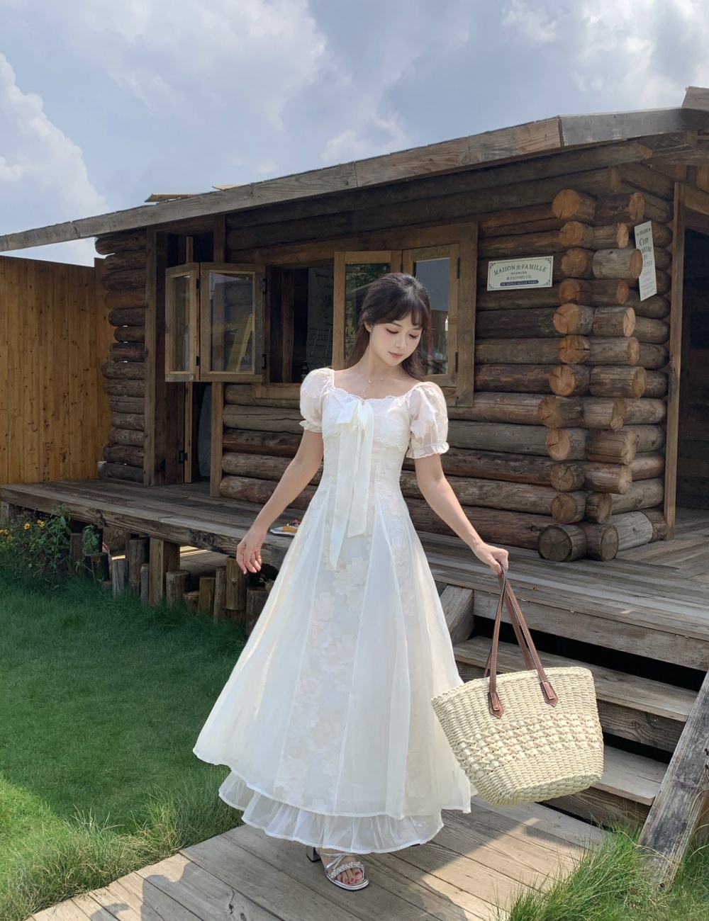 France style enticement summer white retro dress