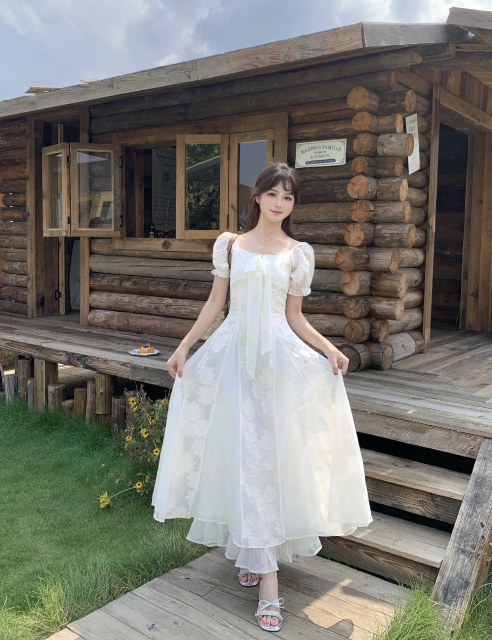 France style enticement summer white retro dress
