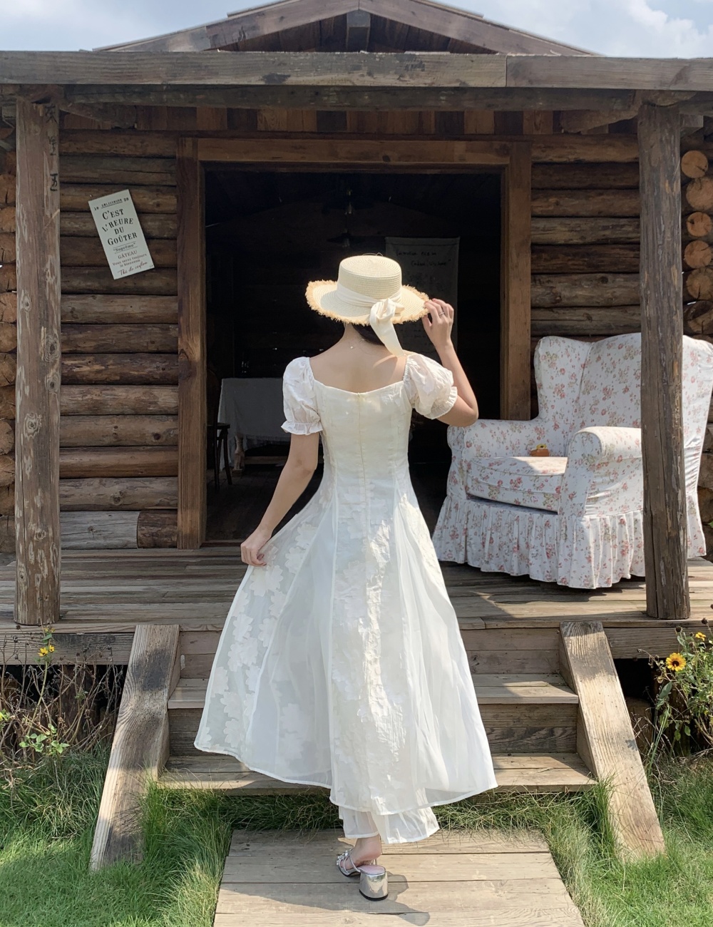 France style enticement summer white retro dress
