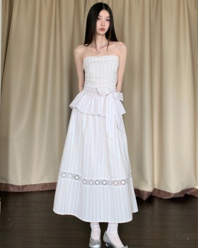 Chiffon sling dress wrapped chest long dress for women
