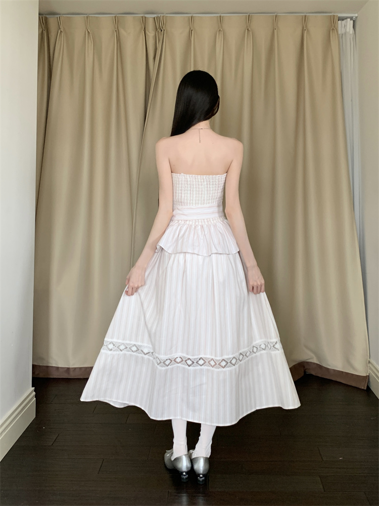 Chiffon sling dress wrapped chest long dress for women