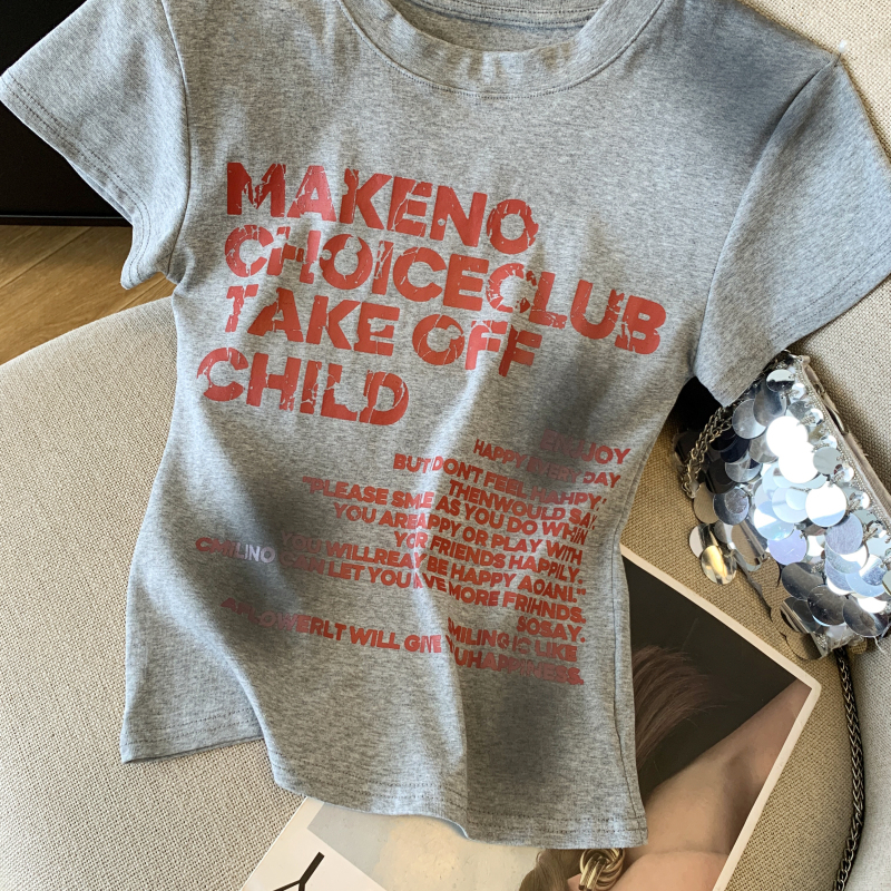 Summer all-match T-shirt American style tops for women