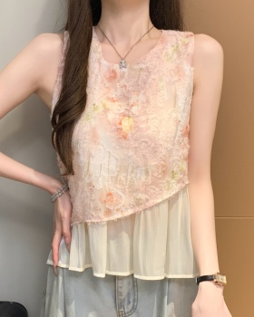 Sweet sleeveless tops all-match shirt for women