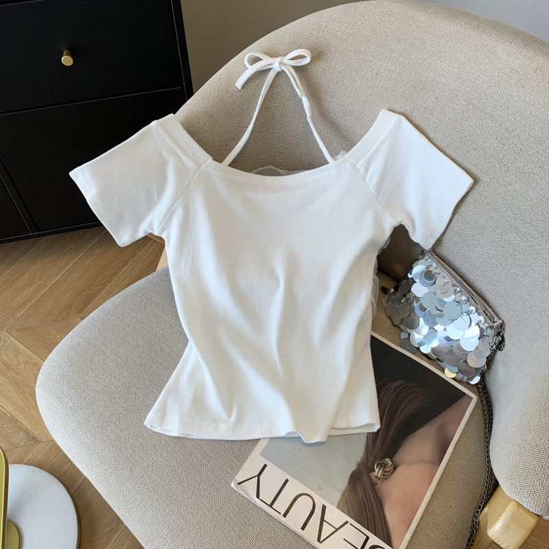 Splice gauze stereoscopic slim summer tops