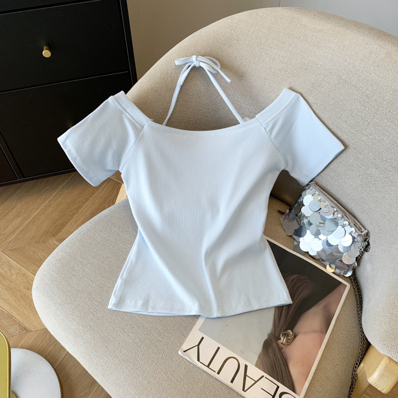 Splice gauze stereoscopic slim summer tops
