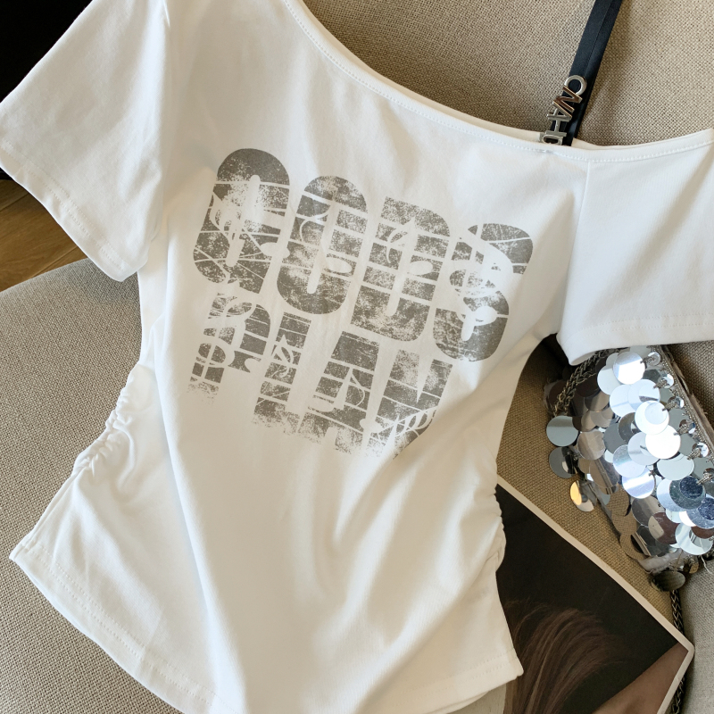 Letters niche printing tops sexy spicegirl T-shirt for women
