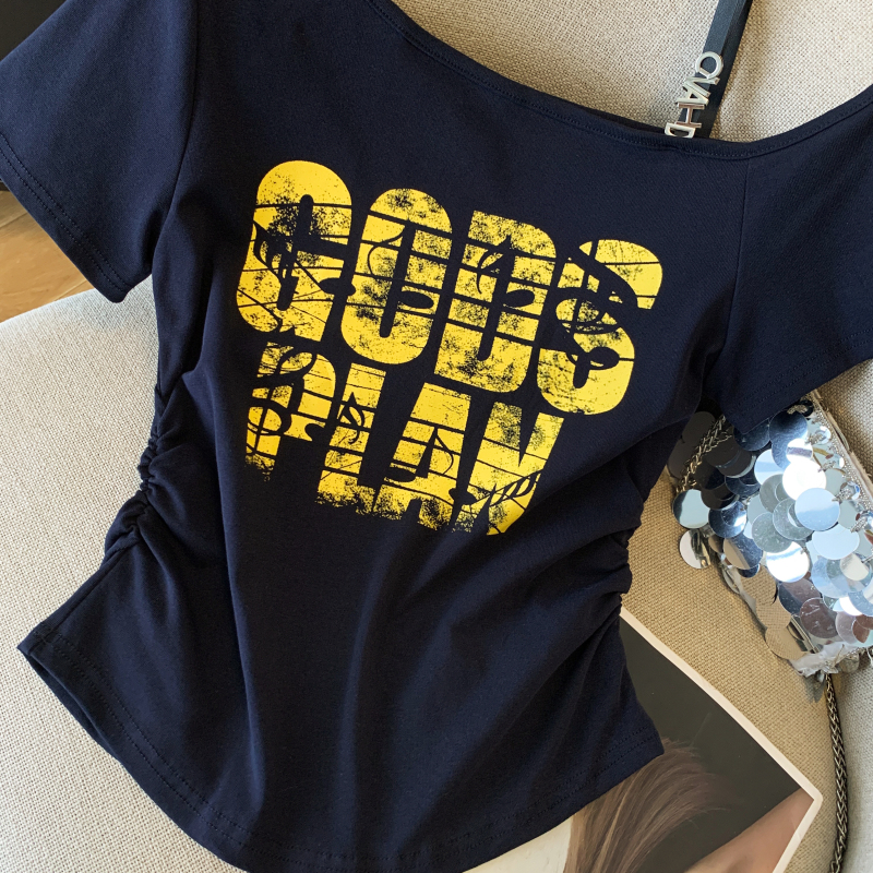 Letters niche printing tops sexy spicegirl T-shirt for women