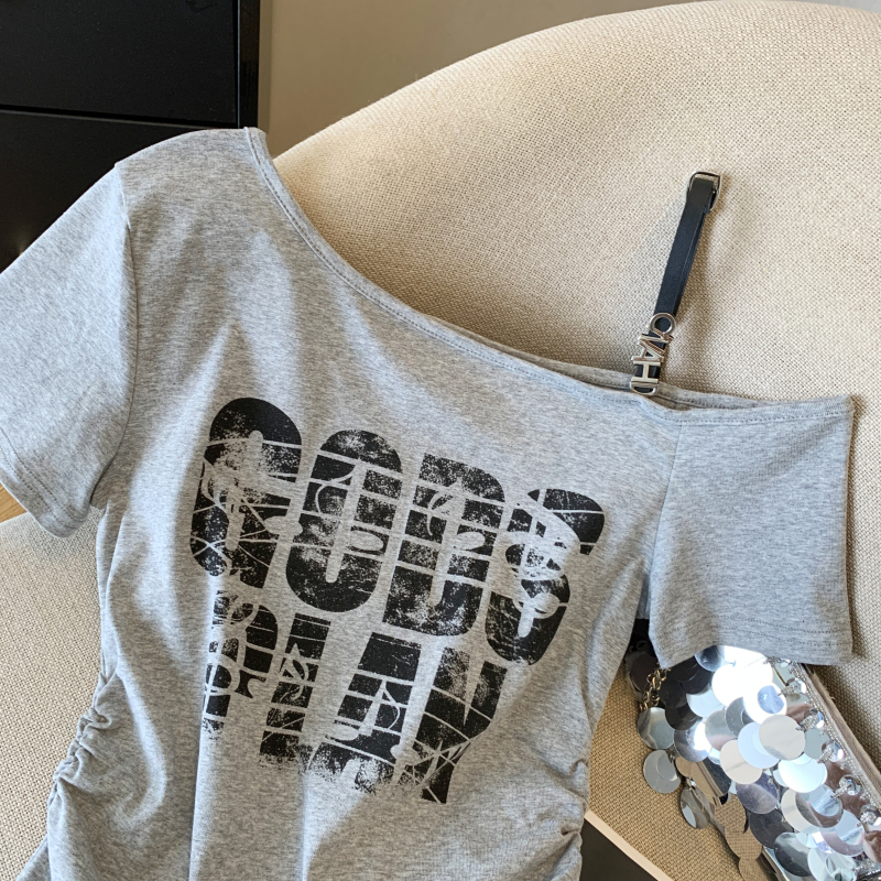 Letters niche printing tops sexy spicegirl T-shirt for women
