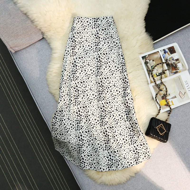 High waist drape slim A-line skirt