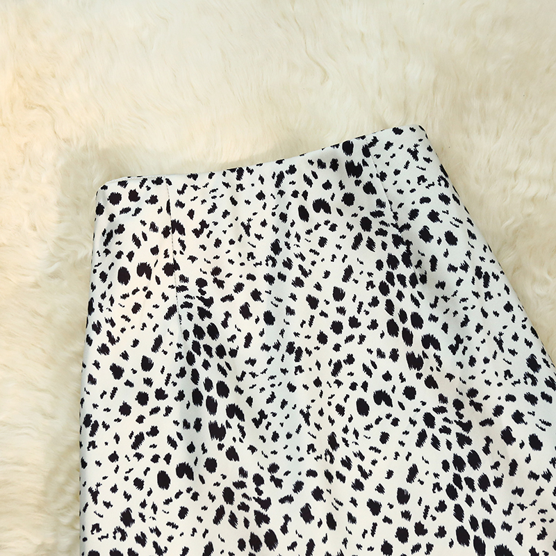 High waist drape slim A-line skirt