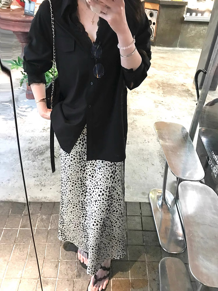 High waist A-line slim drape skirt