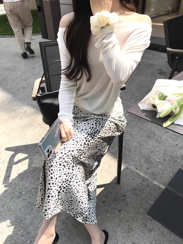 High waist A-line slim drape skirt