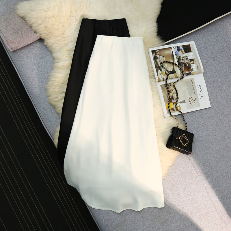 A-line satin drape skirt