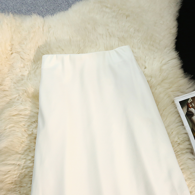 A-line satin drape skirt