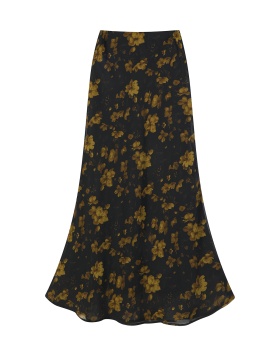 Sexy package hip temperament retro floral skirt