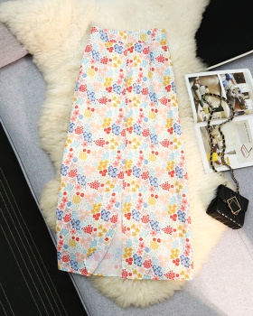 Long slim floral summer skirt