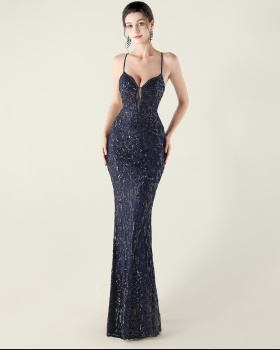 Bandage sling sequins banquet evening dress