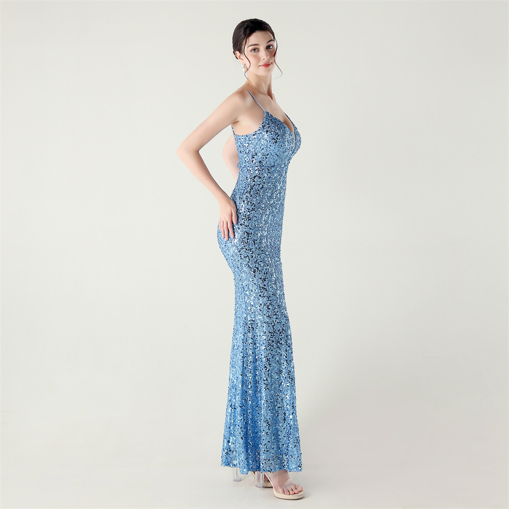 Bandage small strap slim evening dress for women