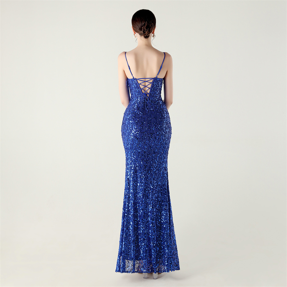 Bandage small strap slim evening dress for women