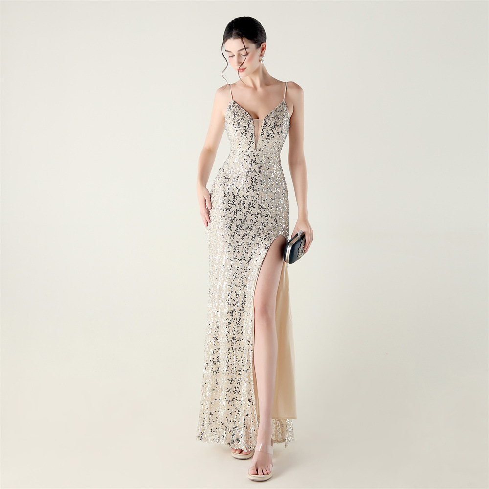 Bandage small strap slim evening dress for women
