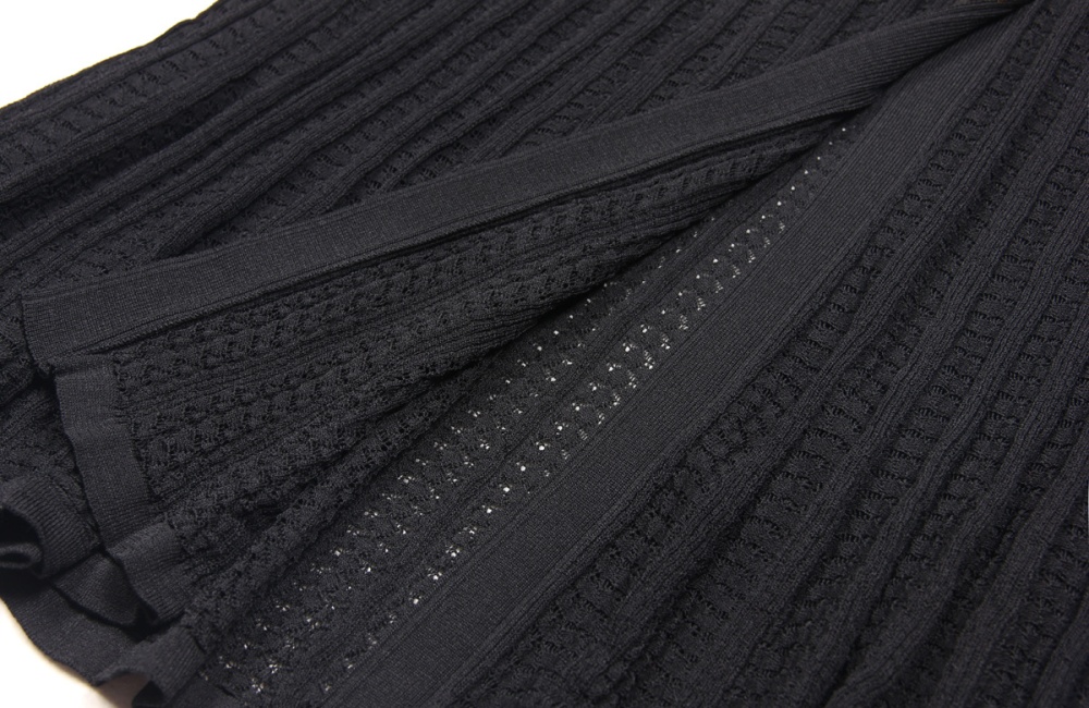 Knitted European style split short sleeve slim dress