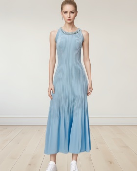 Sleeveless slim sleeveless dress European style dress
