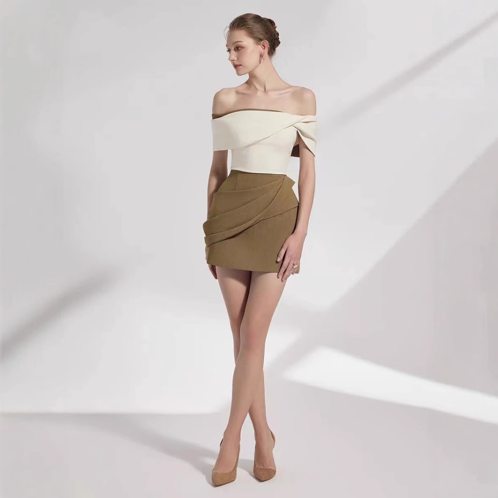 Flat shoulder elegant dress intellectuality T-back