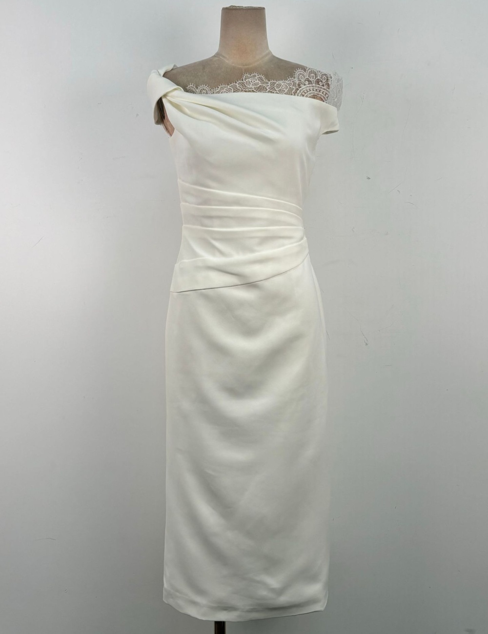 Strapless temperament splice formal dress lace niche dress