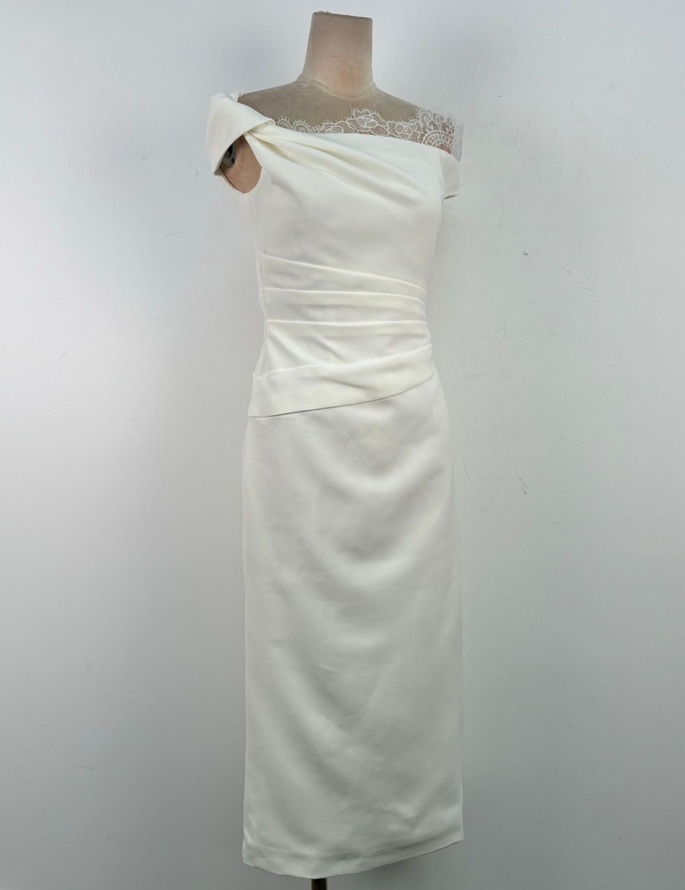 Strapless temperament splice formal dress lace niche dress