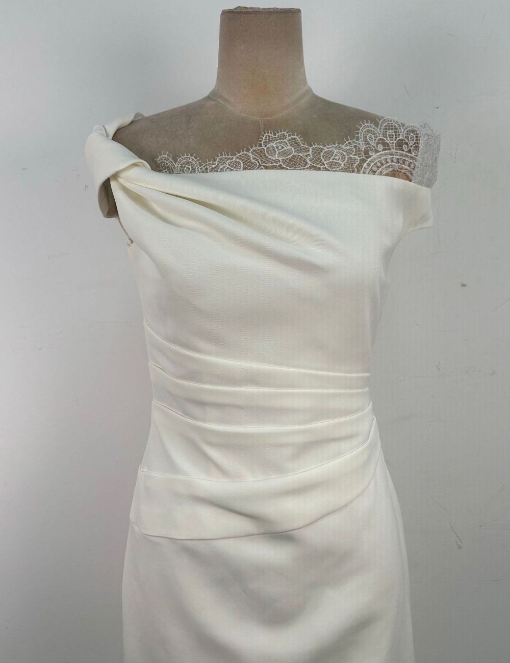 Strapless temperament splice formal dress lace niche dress