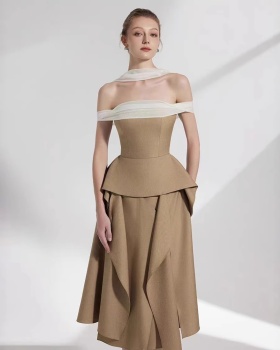 Niche long dress intellectuality tops 2pcs set